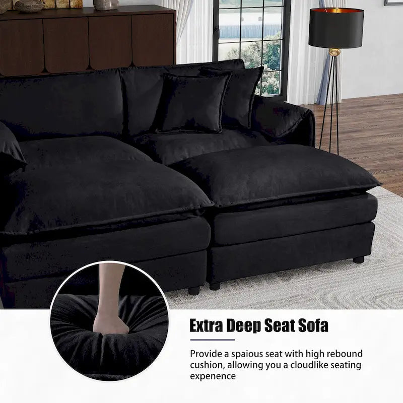 2-Pieces Chenille Accent Sofa Chair Set of 2 with Oversized Armchairs and 29.92 Deep Seats (800lb Capacity)