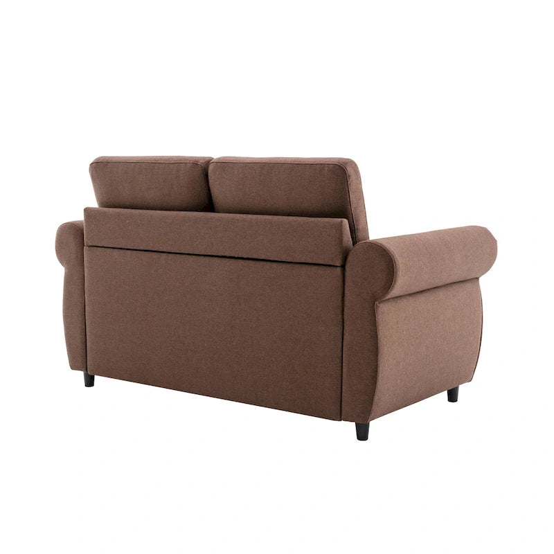 57.9 Pull-Out Sleeper Sofa Loveseat with Twin Size Memory Foam Mattress, Two USB Charging Ports