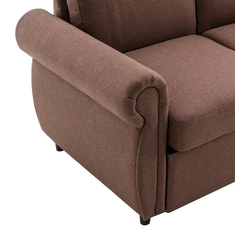 57.9 Pull-Out Sleeper Sofa Loveseat with Twin Size Memory Foam Mattress, Two USB Charging Ports