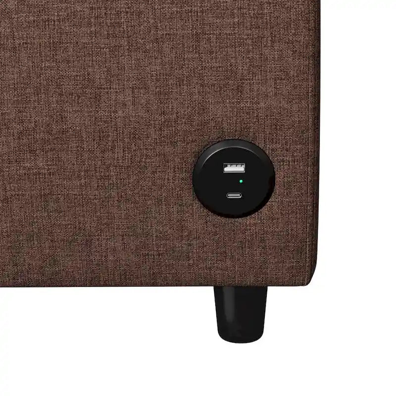 57.9 Pull-Out Sleeper Sofa Loveseat with Twin Size Memory Foam Mattress, Two USB Charging Ports