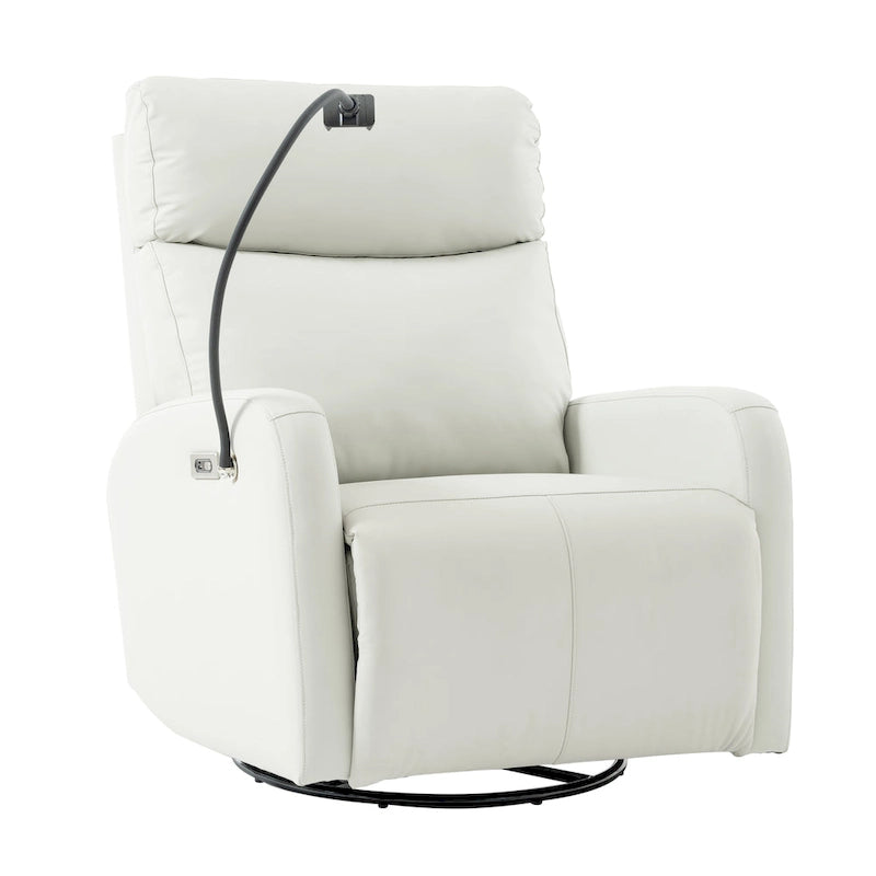 Electric Power Recliner Chair with 270 Swivel, USB Ports and Adjustable Footrest for Living Room & Nursery