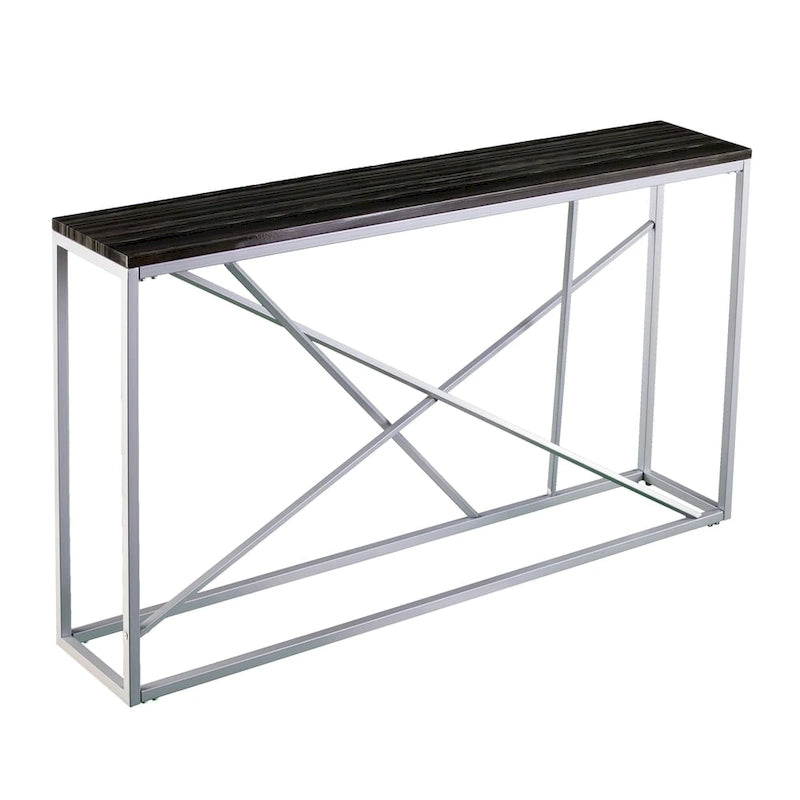 Faux Marble Skinny Console Table