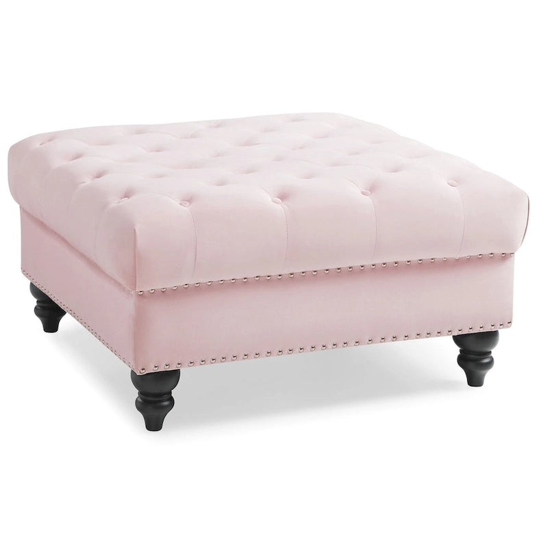 Tufted Ottoman - Navy Blue