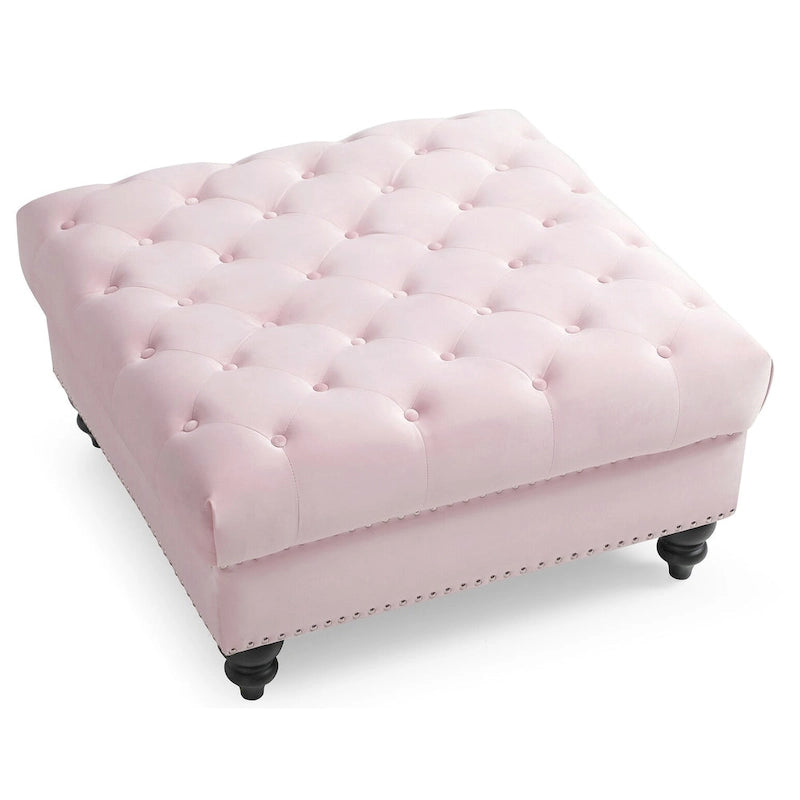 Tufted Ottoman - Navy Blue