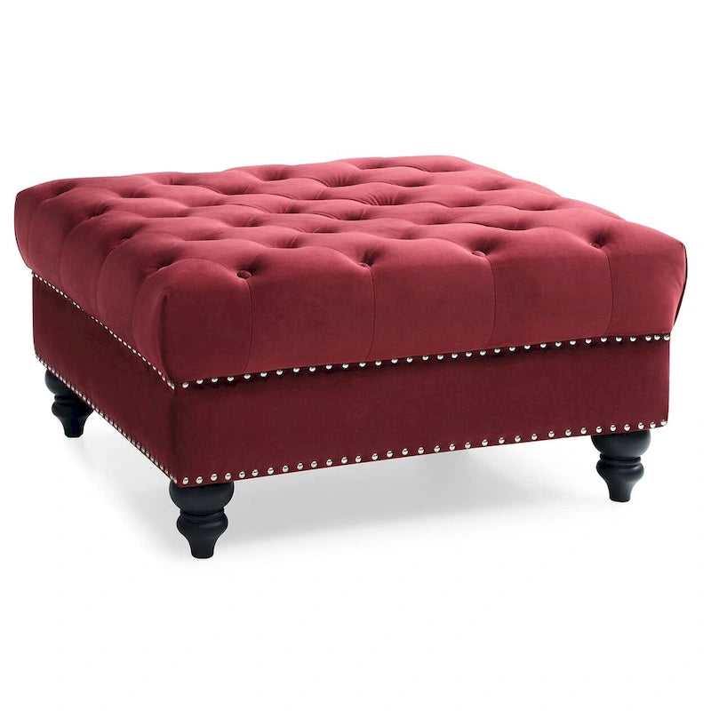 Tufted Ottoman - Navy Blue