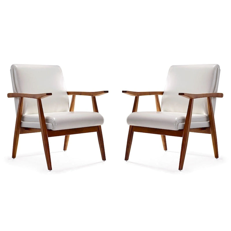 Amber Faux Leather Accent Chair (Set of 2)