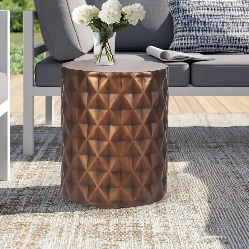 Modern Round End Table Outdoor Side Table Stool For Patio