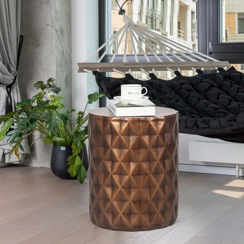 Modern Round End Table Outdoor Side Table Stool For Patio