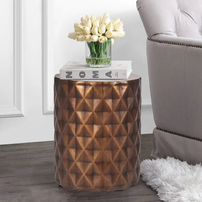 Modern Round End Table Outdoor Side Table Stool For Patio