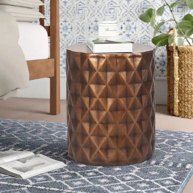Modern Round End Table Outdoor Side Table Stool For Patio