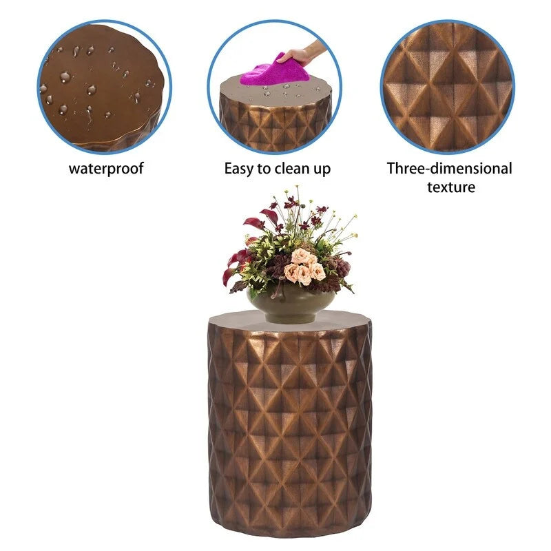 Modern Round End Table Outdoor Side Table Stool For Patio