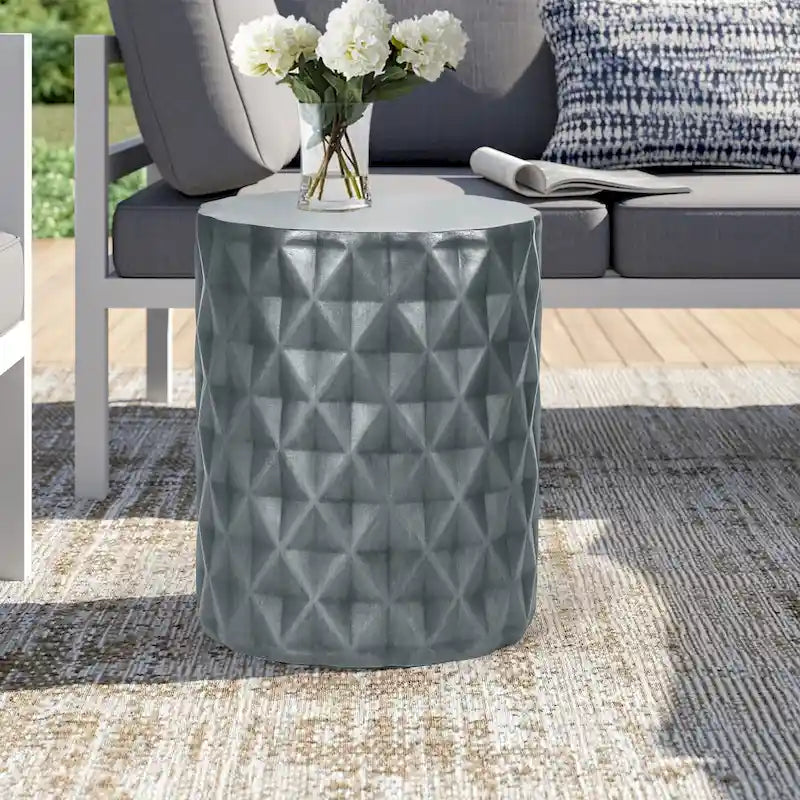 Modern Round End Table Outdoor Side Table Stool For Patio