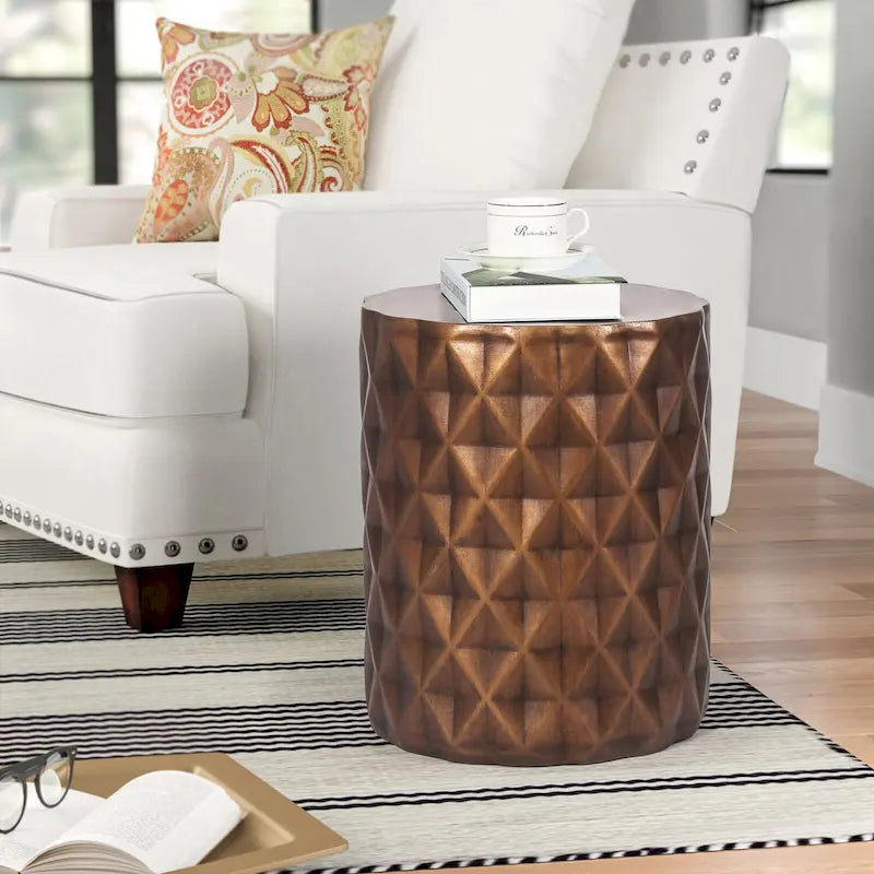 Modern Round End Table Outdoor Side Table Stool For Patio