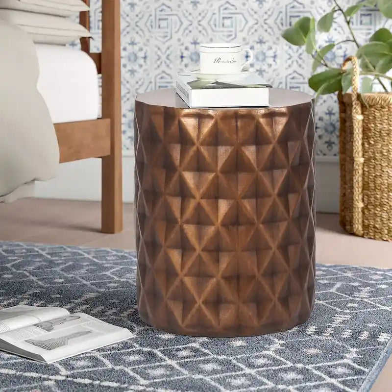 Modern Round End Table Outdoor Side Table Stool For Patio