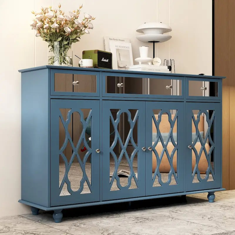 55.1 Accent Storage Cabinet Mirror Sideboard Buffet Cabinet