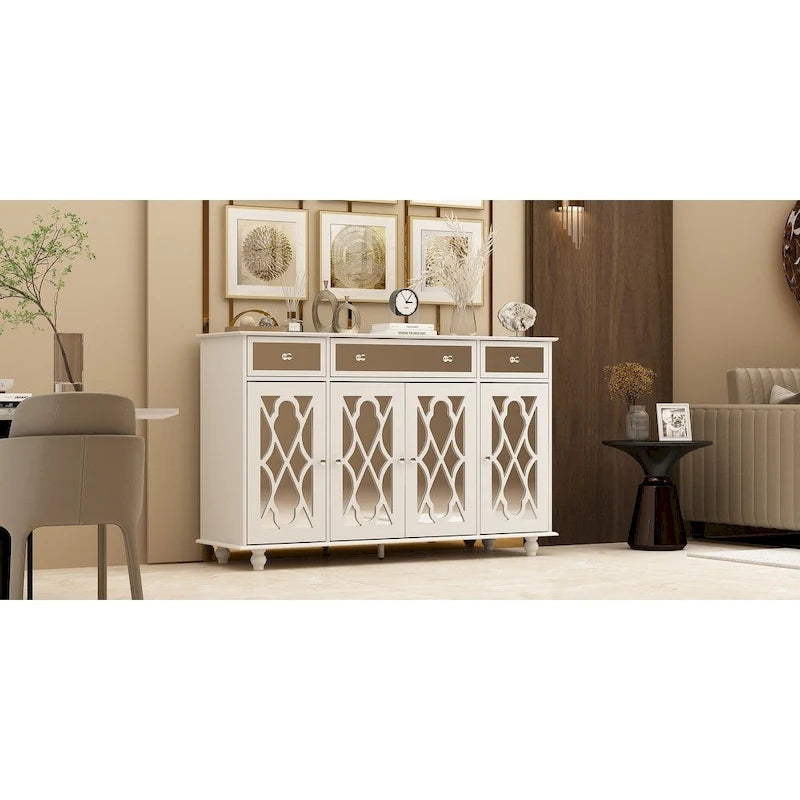55.1 Accent Storage Cabinet Mirror Sideboard Buffet Cabinet