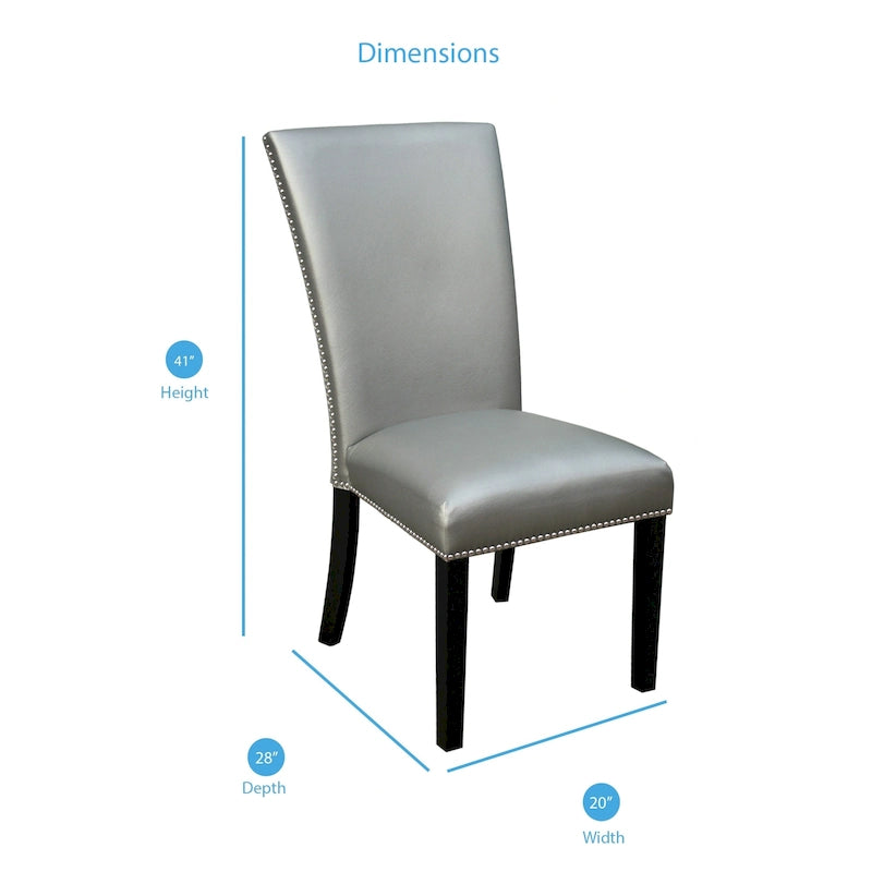 Modern Dining Chair with Nailhead Trim (Set of 2)
