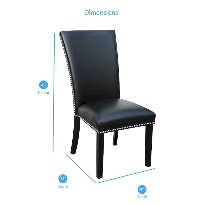Modern Dining Chair with Nailhead Trim (Set of 2)