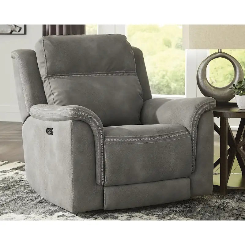 Power Recliner with Extended Ottoman - Modern Contemporary Style