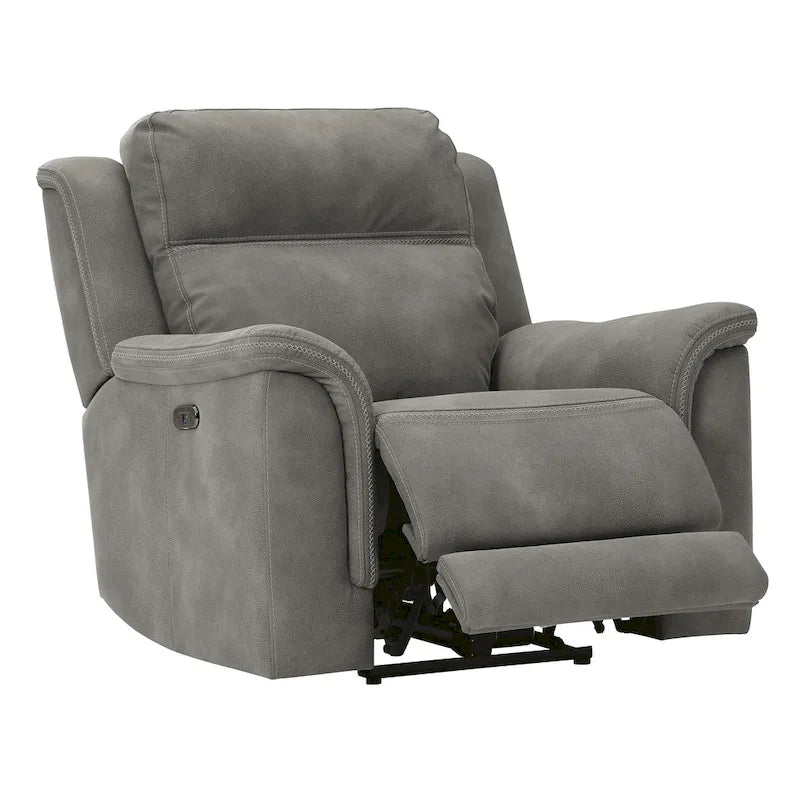 Power Recliner with Extended Ottoman - Modern Contemporary Style