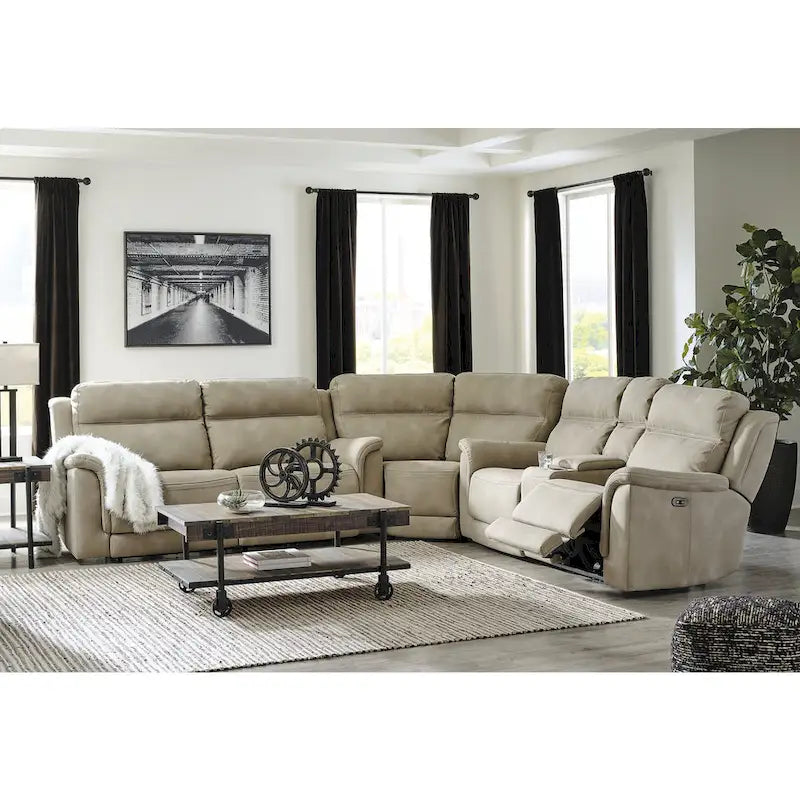 Power Recliner with Extended Ottoman - Modern Contemporary Style
