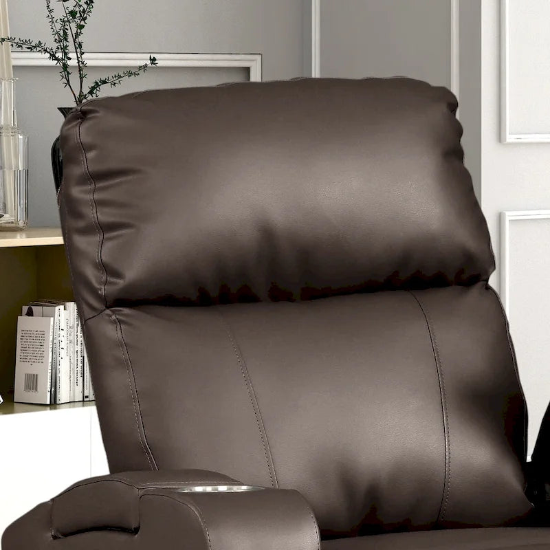 Modern Upholstered Faux Leather Power Recliner Chair