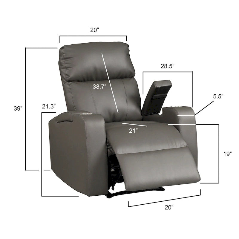 Modern Upholstered Faux Leather Power Recliner Chair