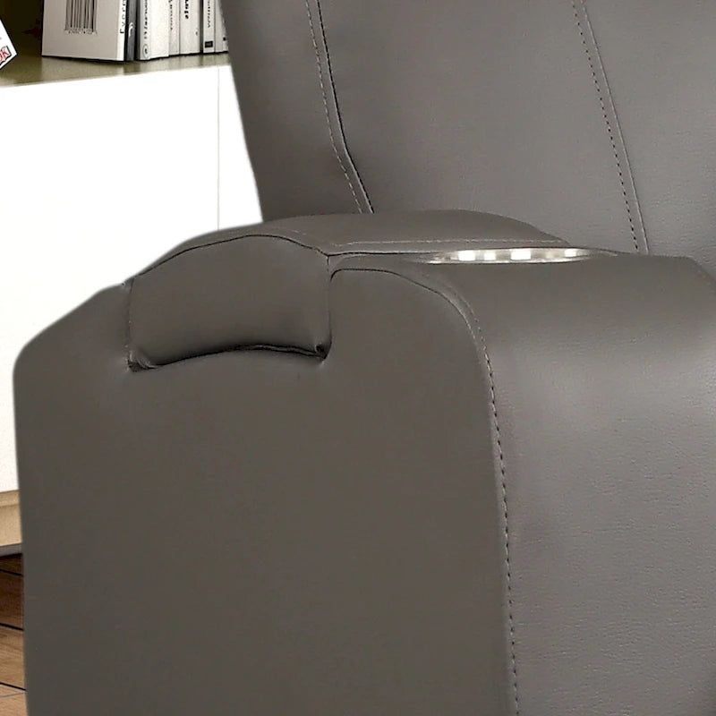 Modern Upholstered Faux Leather Power Recliner Chair