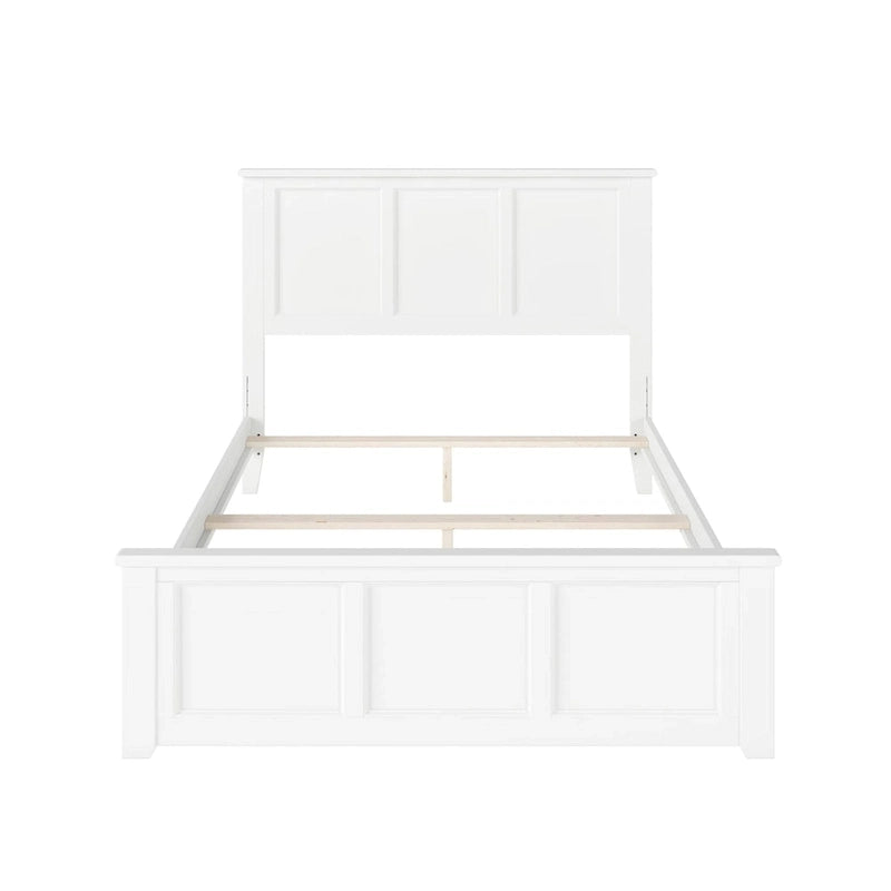 Full Foundation Bed with Matching Footboard in White