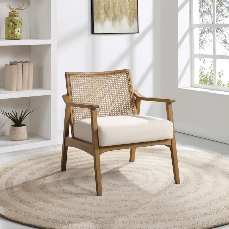 Transitional Arm Chair with Cane Back