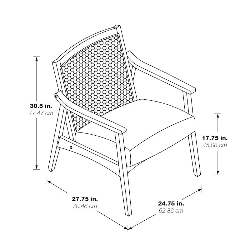 Transitional Arm Chair with Cane Back