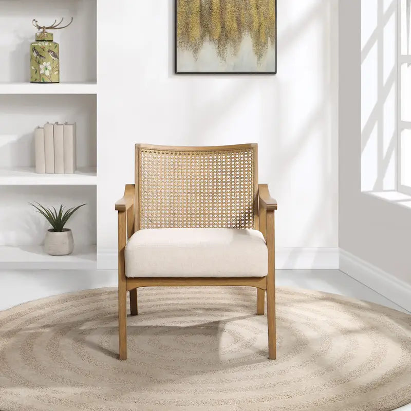 Transitional Arm Chair with Cane Back