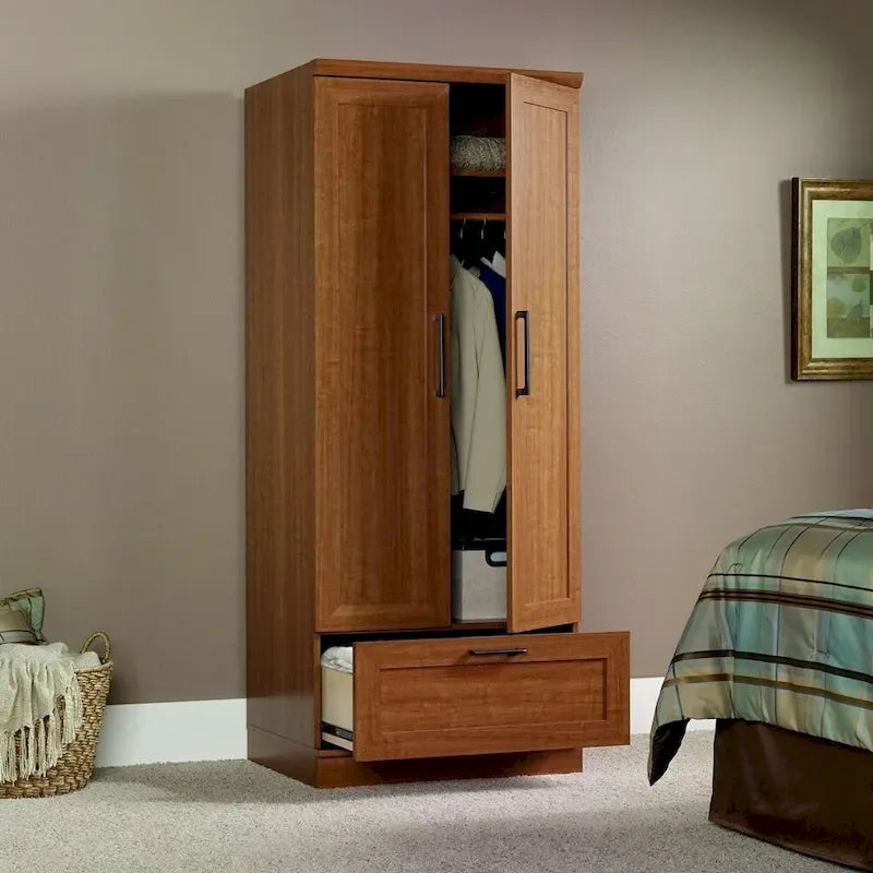 Oak Wardrobe Clothes Storage Cabinet Armoire