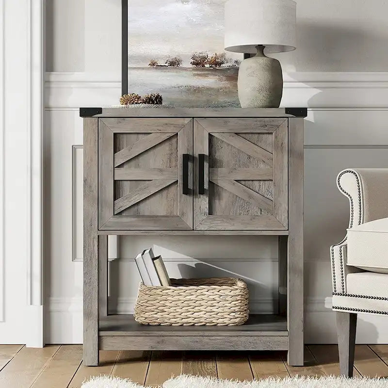 Modern Farmhouse Buffet Cabinet, Wood Sideboard for Living Room