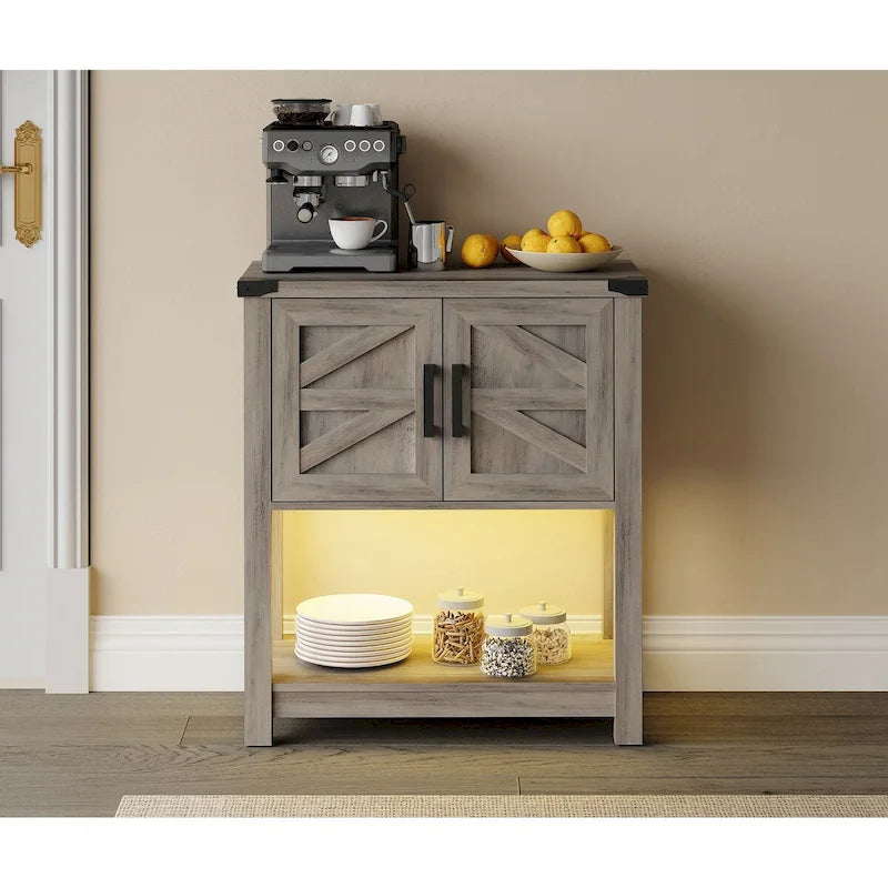 Modern Farmhouse Buffet Cabinet, Wood Sideboard for Living Room