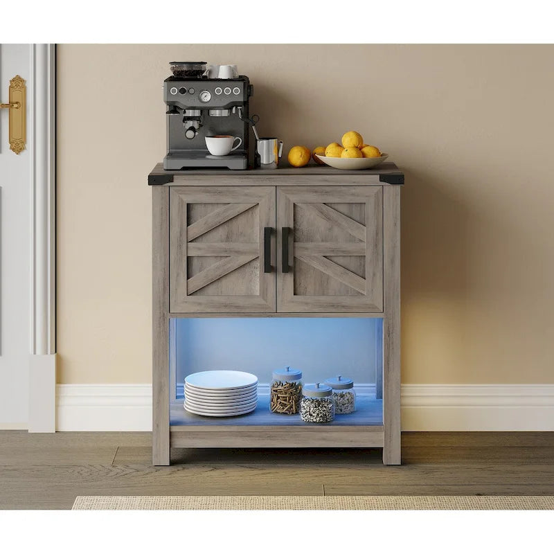 Modern Farmhouse Buffet Cabinet, Wood Sideboard for Living Room
