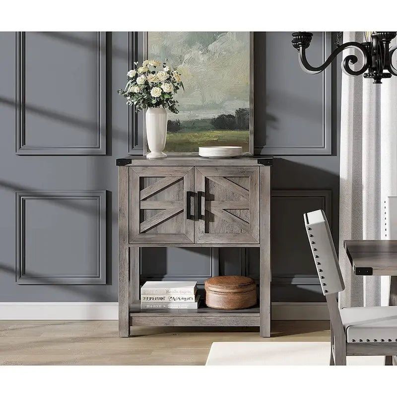 Modern Farmhouse Buffet Cabinet, Wood Sideboard for Living Room
