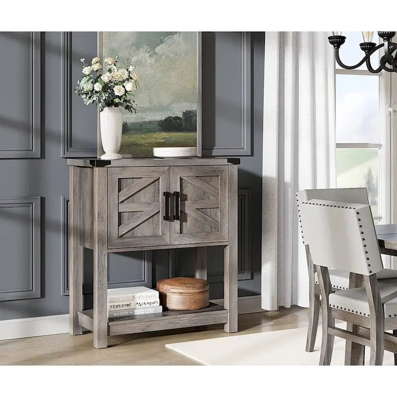 Modern Farmhouse Buffet Cabinet, Wood Sideboard for Living Room