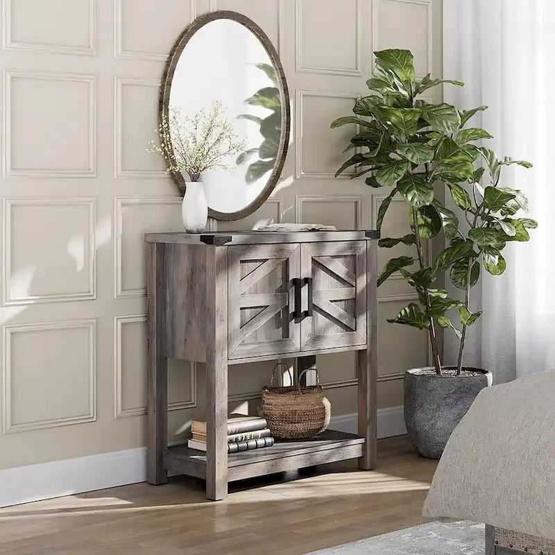 Modern Farmhouse Buffet Cabinet, Wood Sideboard for Living Room