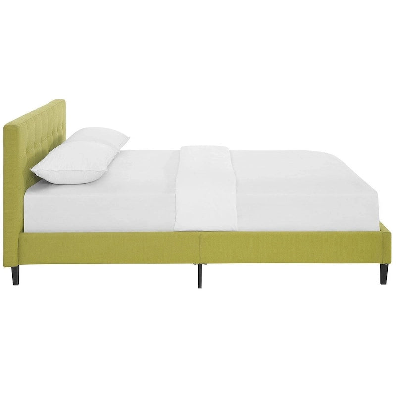 Upholstered Queen Platform Bed with Tufted Headboard