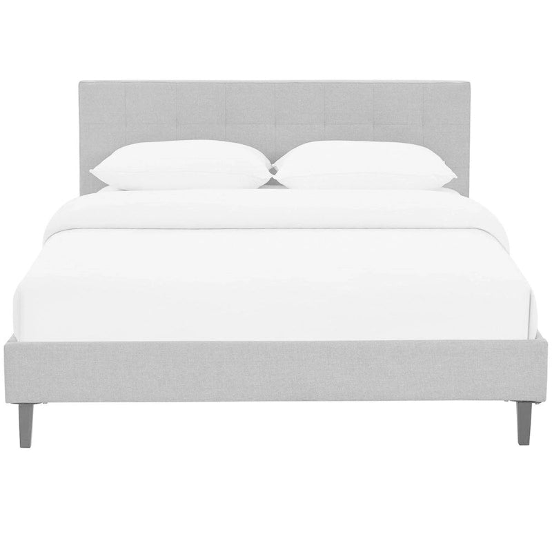 Upholstered Queen Platform Bed with Tufted Headboard
