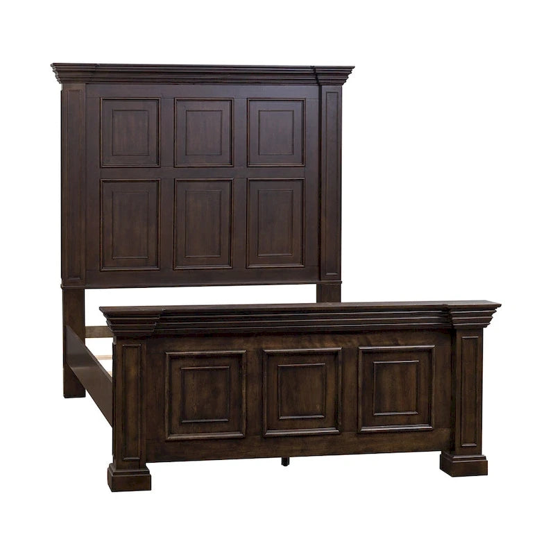 Brownstone Distressed Queen Panel Bed