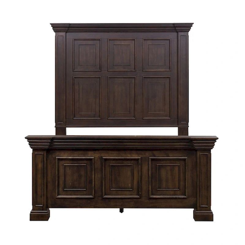 Brownstone Distressed Queen Panel Bed