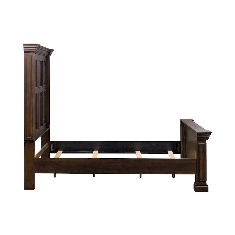 Brownstone Distressed Queen Panel Bed