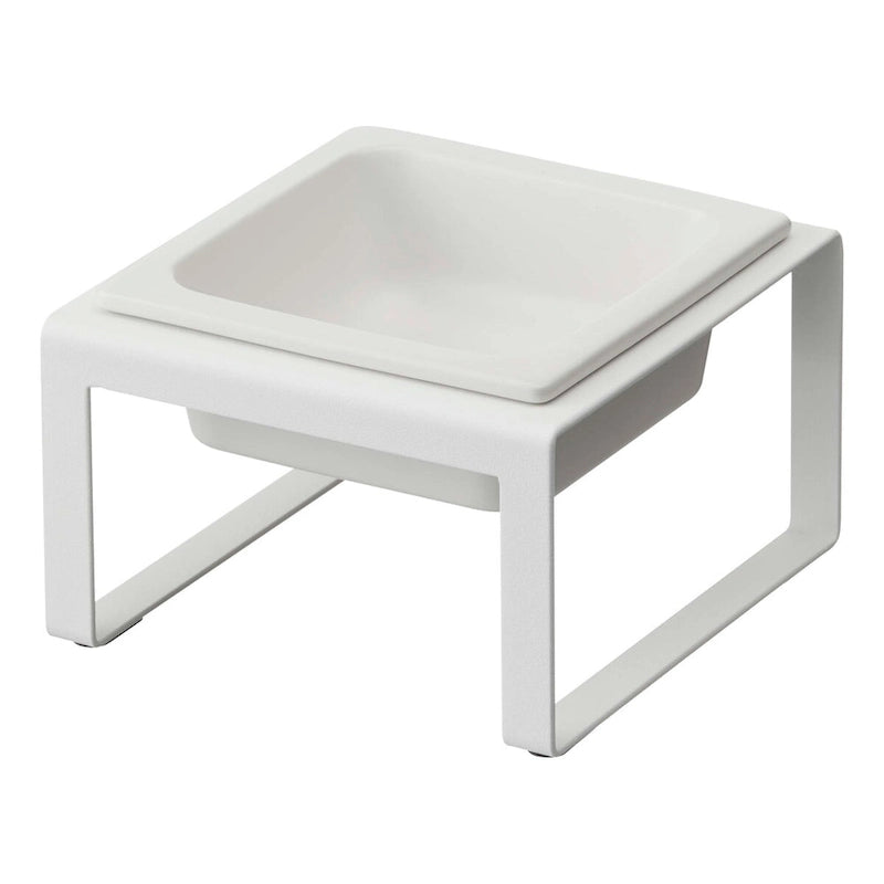 Samostatná miska na krmivo pro domácí mazlíčky – ocel a keramika, vysoká, 1,25 l – D 15,5 x Š 15 x V 10 cm