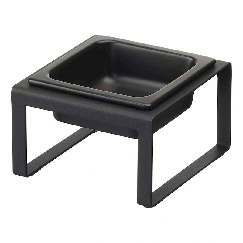 Samostatná miska na krmivo pro domácí mazlíčky – ocel a keramika, vysoká, 1,25 l – D 15,5 x Š 15 x V 10 cm