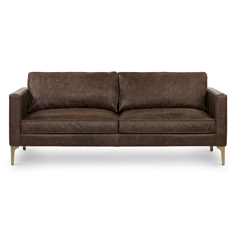 82.5 Full Grain Genuine Italian Leather Sofa