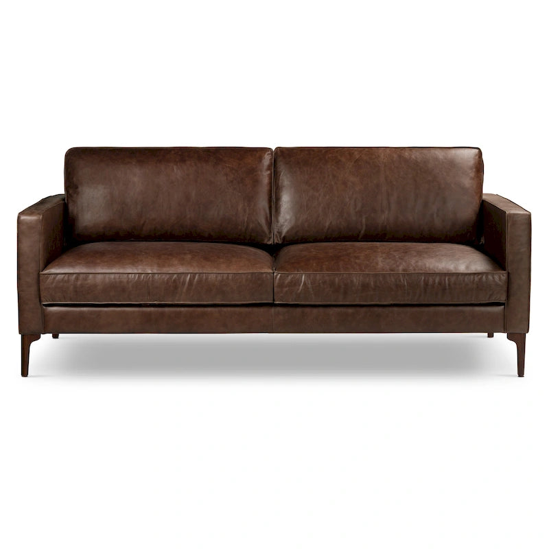 82.5 Full Grain Genuine Italian Leather Sofa