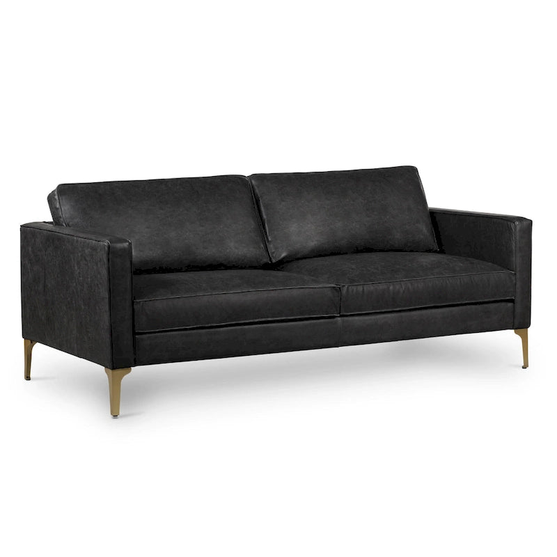 82.5 Full Grain Genuine Italian Leather Sofa