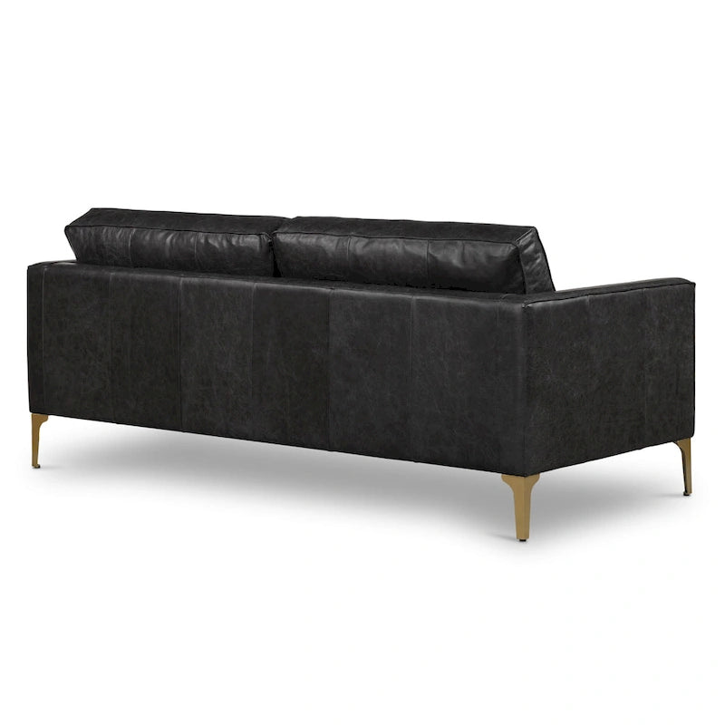 82.5 Full Grain Genuine Italian Leather Sofa